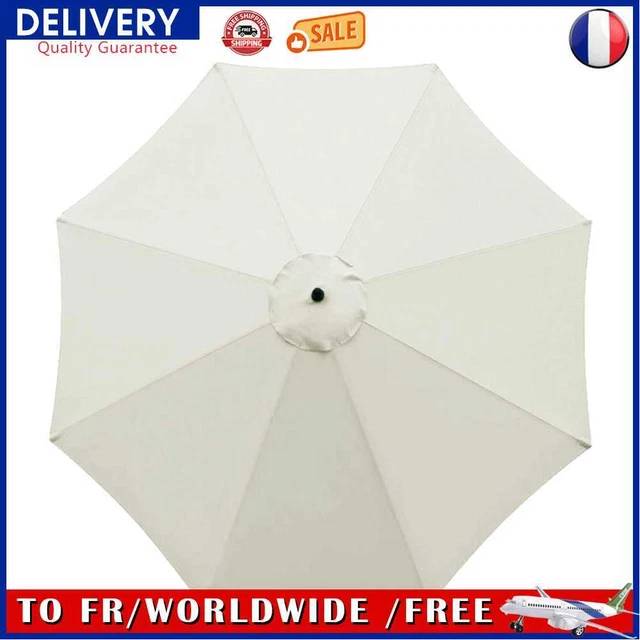 Sunshade Umbrella Cover Outdoor Garden UV Sun Cloth (White 3 meter 8 Bone)