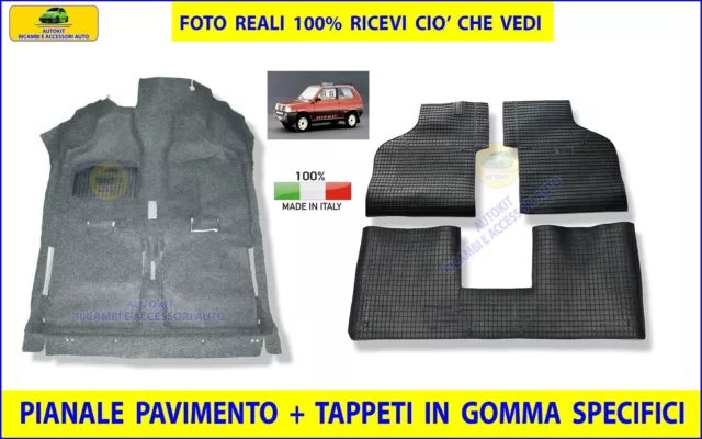 Tappetini per Panda 4x4 Tappeti in Gomma + Pavimento Pianale Moquette Specifico