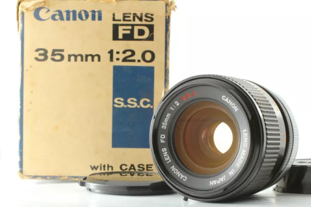 Rare Concave " O " ALMOST MINT BOXED Canon FD 35mm f/2 SSC S.S.C. MF Lens Japan