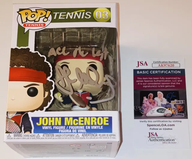 John Mcenroe Signed Autographed Tennis Funko Pop #03 Figure +Insc Jsa Coa Rare!