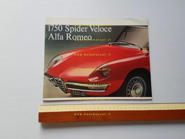 Alfa Romeo Duetto 1750 Spider Veloce coda tonda 1969 depliant originale italiano