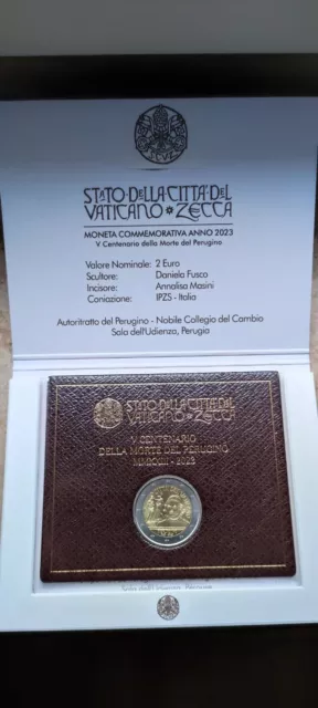 Coffret 2 Euros Commémorative Vatican 2023 BU Perugino