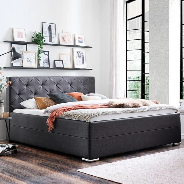 Letto ad acqua matrimoniale incl. struttura letto Chicago - letto completo 180 x 200 cm - antracite