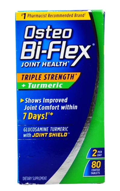 OSTEO BI-FLEX TRIPLE Strength Glucosamine Turmeric Supplement 80 Ct Exp ...