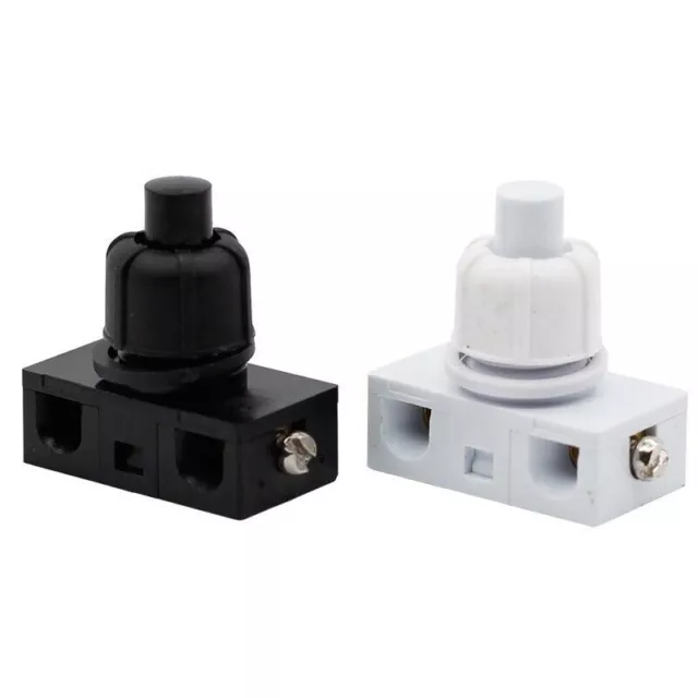 interrupteur à poussoir pour lampes 250V 2A BLANC OU NOIR