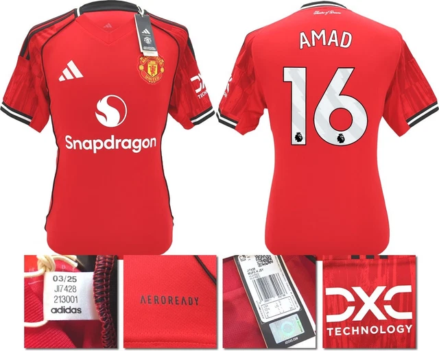 BNWT 2025 2026 Manchester United Adidas Home Shirt Amad 16 Men's Small ...