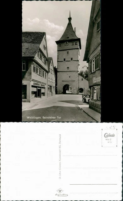 Ansichtskarte Waiblingen Straße, Geschäfte Beinsteiner Tor 1961