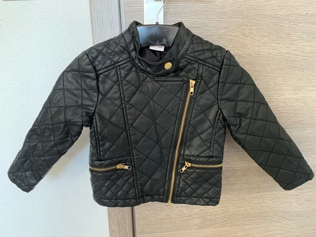 Blouson Simili Cuir Noir ZARA KIDS - Taille 4 Ans (110 Cm) - Pour Enfant - Occasion En Très Bon état