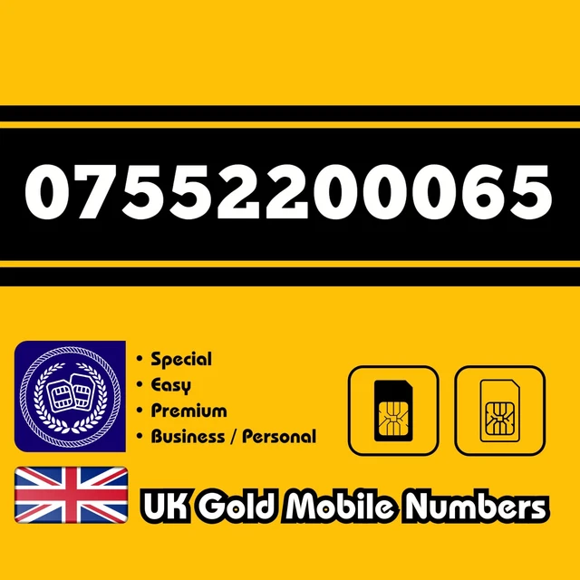 Gold Mobile Number Easy VIP Business Special Memorable UK O2 EE Voda 3 SIM Card