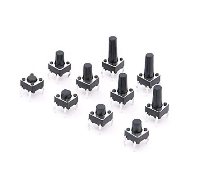 10X PULSANTI TATTILI 6X6mm circuito arduino micro mini switch button PCB saldare