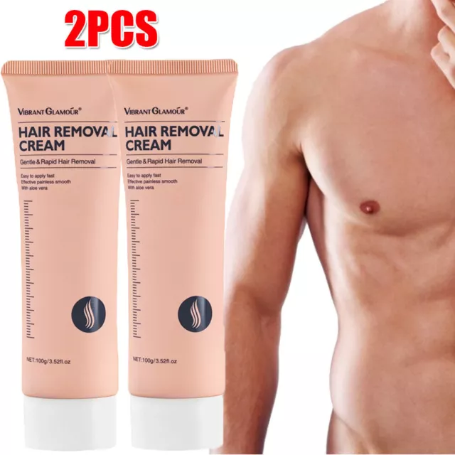 2x Permanent Hair Removal Cream Painless Stop Hair Growth For Legs Pubic Armpit
