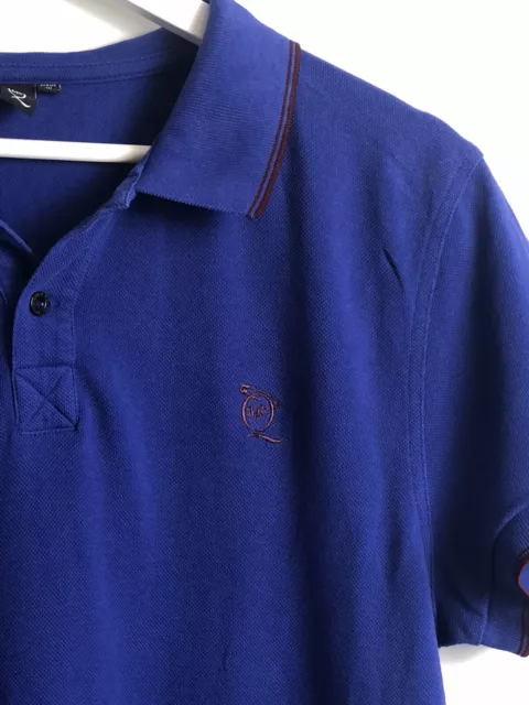 MCQ ALEXANDER MCQUEEN Polo Shirt Size XL Medium Slim Fit Royal Blue ...