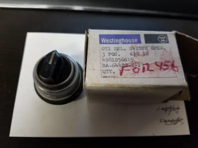 NEW Westinghouse OT1  3-Position Selector Switch Cam 12 4981D56G19