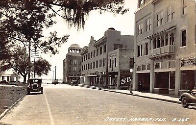 FL - 1940’s RARE! Florida REAL PHOTO Center of Safety Harbor, FLA - Pinellas Co.