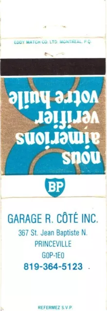 Garage R. Cote Inc., Princeville, Quebec, Canada Vintage Matchbook Cover