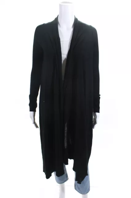 Donna Karan New York Womens Cashmere Silk Blend Open Front Cardigan Black Size S