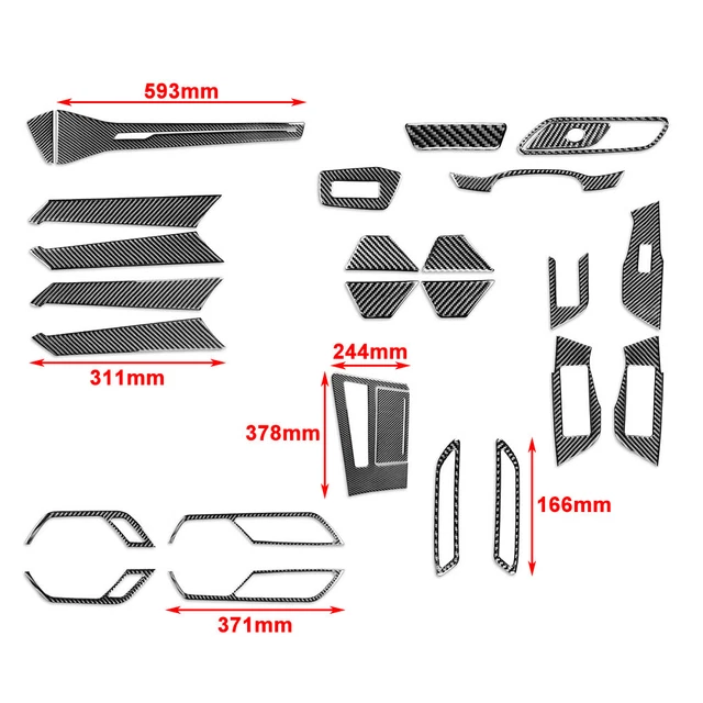 4 Barre Sottoporta In Fibra Di Carbonio Per Chrysler 300C, 300, Pacifica, 200, Sebring, PT Cruiser – Adesivi Antigraffio Protettivi E Decorativi - 6