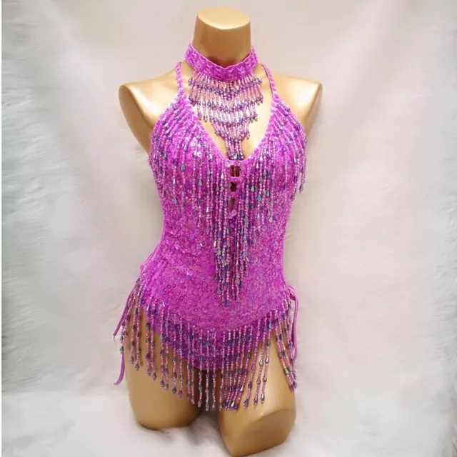 Women Sexy Carnival Sequin One-Piece Bodysuit Stage Performance Party Costume