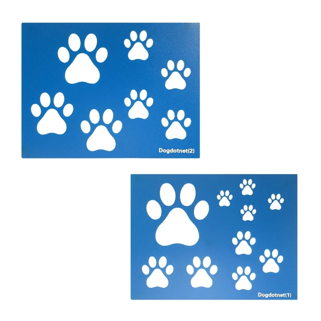 2 COUNTS DOG Paws Print Stencils Sheets Die Cut Templates Scrapbook DIY