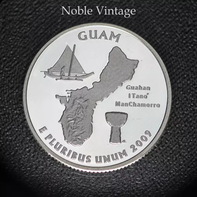2009 S Silver Proof Guam Quarter - From a Proof Set - 90% Silver