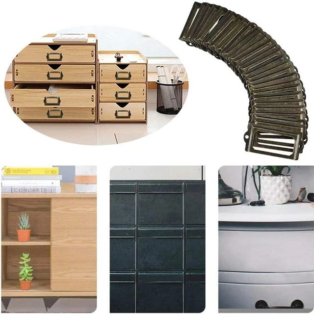 Cassetto porta etichette 30 pezzi bronzo antico per targhette durevole