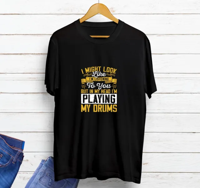 In My Head I'm Playing Drums Funny Vintage Retro T-Shirt | Gift Ideas Tee Top