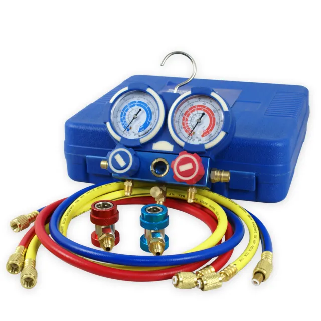 Professional Air Conditioner R134a A/C Manifold Gauge Set 5FT Colored Hose