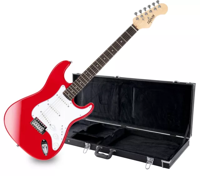 Shaman Element E-Gitarre mit Koffer Set ST Single Coil Tremolo Linde Rot