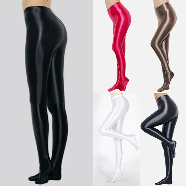 Collant scintillanti raso nylon sexy donna opachi lucidi nuova moda