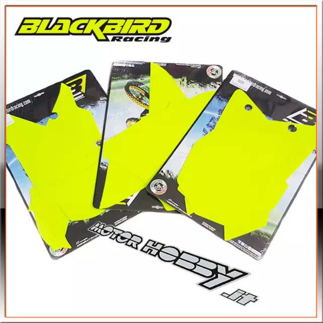 Blackbird Kit Adesivi  Portanumero Honda Crf 250 14-17 / 450 13-16 Giallo Fluo