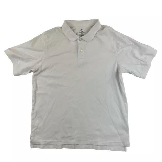 Lands End Kids Short Sleeve Interlock Polo Shirt White 051402 XL 18-20 Uniform