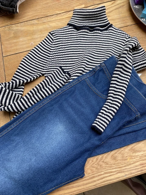 Girls Top jumper And jeans Bundle Age 10-11 Years Next jumper & H&M jeans VGC
