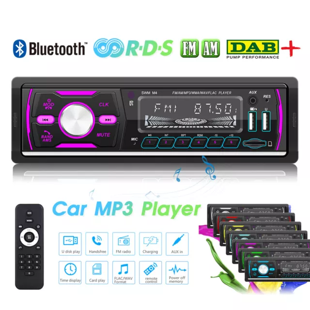 DAB+ Autoradio AM FM RDS mit USB AUX Speicherkarte Bluetooth 1 DIN Fernbedienung