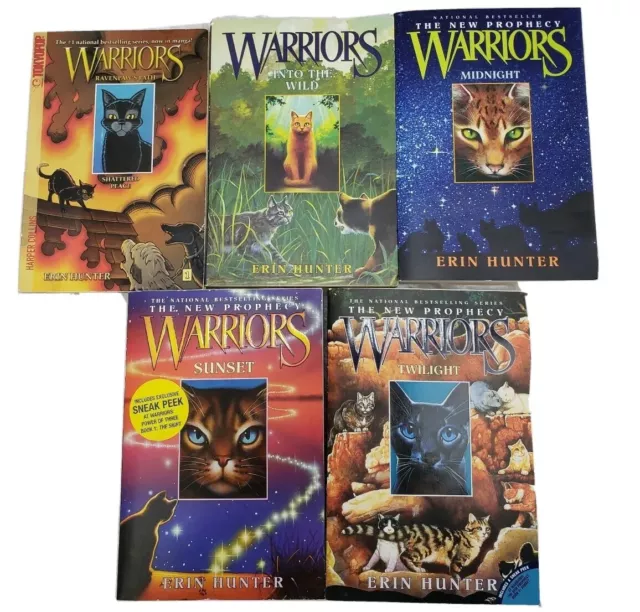 Childrens Books Warriors Mixed Series Paperback Chapter Book Erin Hunter Set 5