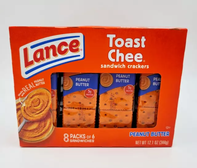 Lance Crackers Toast Chee Peanut Butter Sandwich 8 Packs Per Box