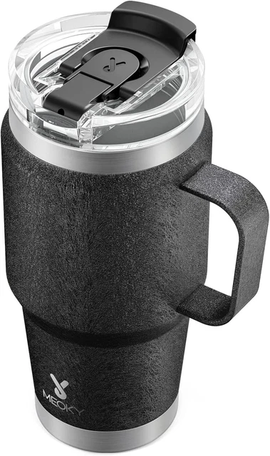 Meoky 24oz Travel Mug, Triple Insulated Stainless Steel Tumbler with Handle