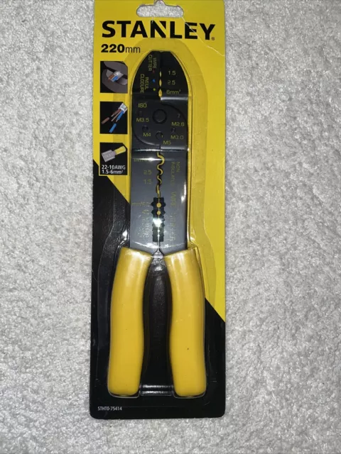 Stanley 220mm Wire Stripper Pliers-Crimpers-Cutters-Cushioned Grips STHTO-75414