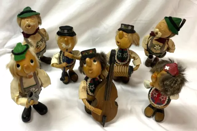 Lot of 7 C. Casagrande “Casy Boys" Vintage Swiss Alpine Wood Figurines