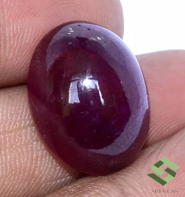 33.77 CTS Natural Ruby Oval Cabochon 20x16 mm Deep Red Loose Gemstone GF