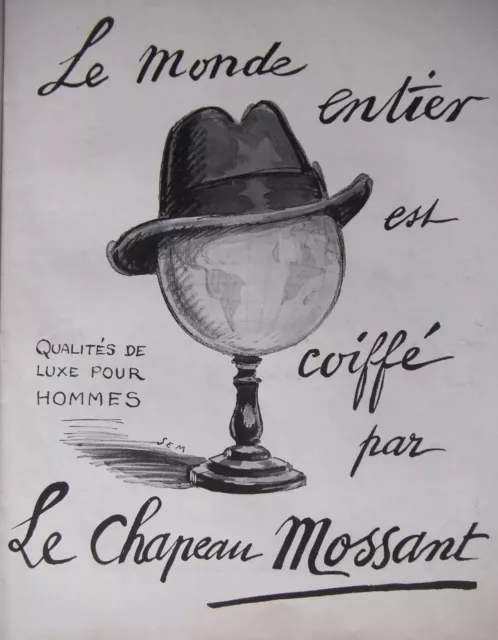 Publicité Le Monde Entier Est Coiffé Par La Chapeau Mossant Qualités Luxe Hommes