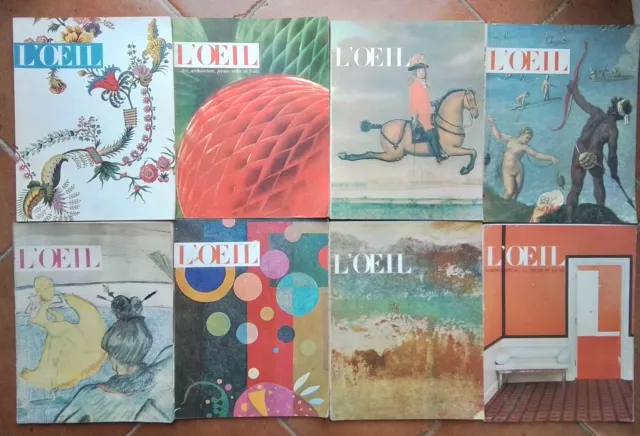 Lot de 8 Revues L'Oeil Revue d'Art 1962/1964  N°96/109/111/112/113/114/117/118