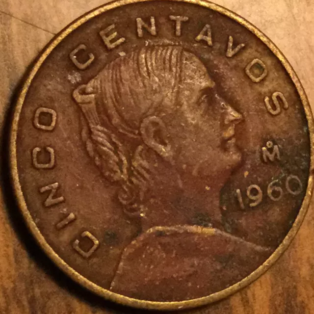 1960 Mexico 5 Centavos Coin