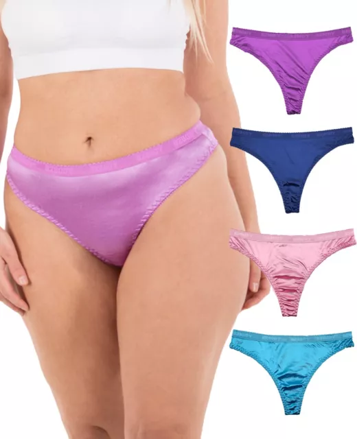 SATIN PANTIES S to Plus Size Womens Underwear Full Coverage Brief  Multi-Pack $27.99 - PicClick