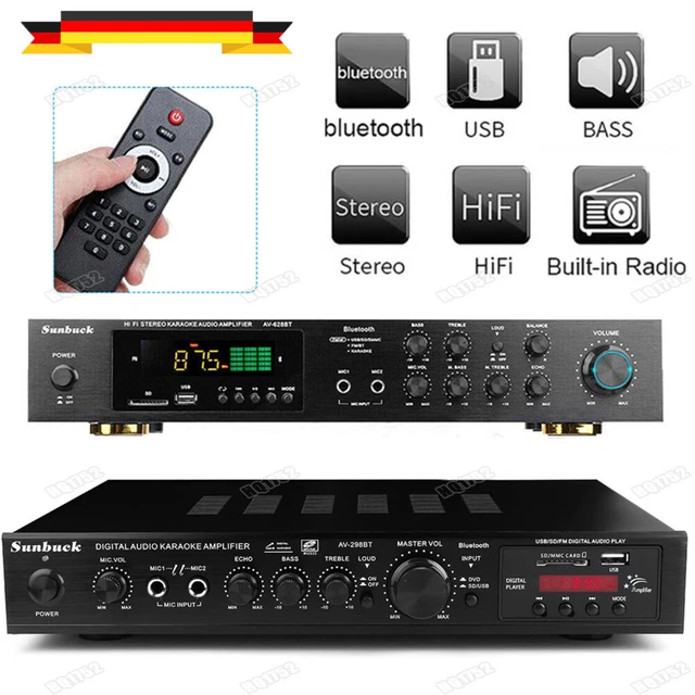 Amplificatore Audio HiFi Audio Stereo Amplificatore 600W Bluetooth Radio Portati