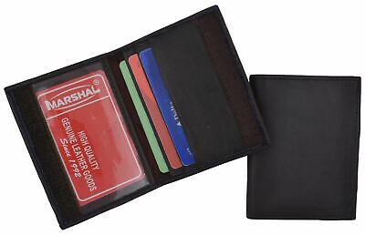 Mens Bifold Leather Slim Credit Card Holder Style ID Mini Brown Thin Wallet New