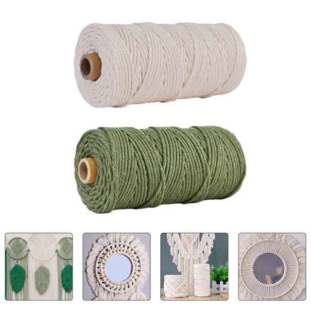 2 Rolls Braided Macrame Cord Cotton Rope Twine Crafts Colored Twine Coat Hanger