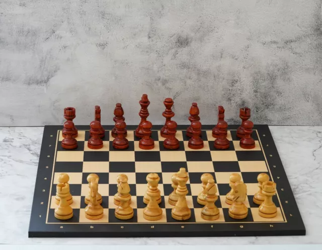 Solid Wood Tournament Chess Board Set 50x50cm (20x20inch) w/ Hand-carved Pieces