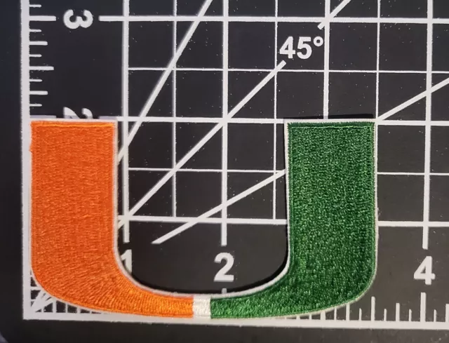 University of Miami 3.50" Iron On Embroidered Patch ~FREE Mailing!!
