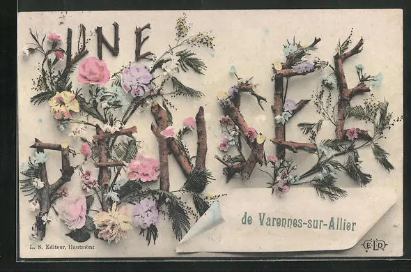 CPA illustrator Varennes-sur-Allier, Une Pensee de Varennes-sur-Allier 1907