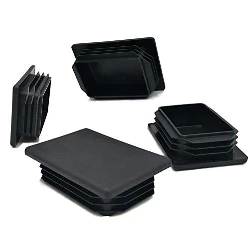 4 Pack 2 X 3 Inch Rectangular Tubing End Caps Plastic Black Plugs Glide Insert F